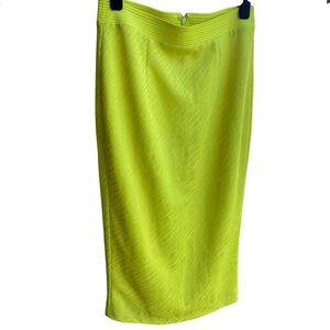 Bariano Green Chartreuse Pencil Skirt